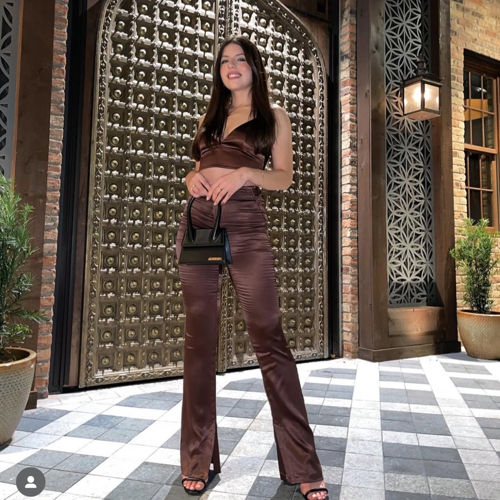 Zara brow satin pant